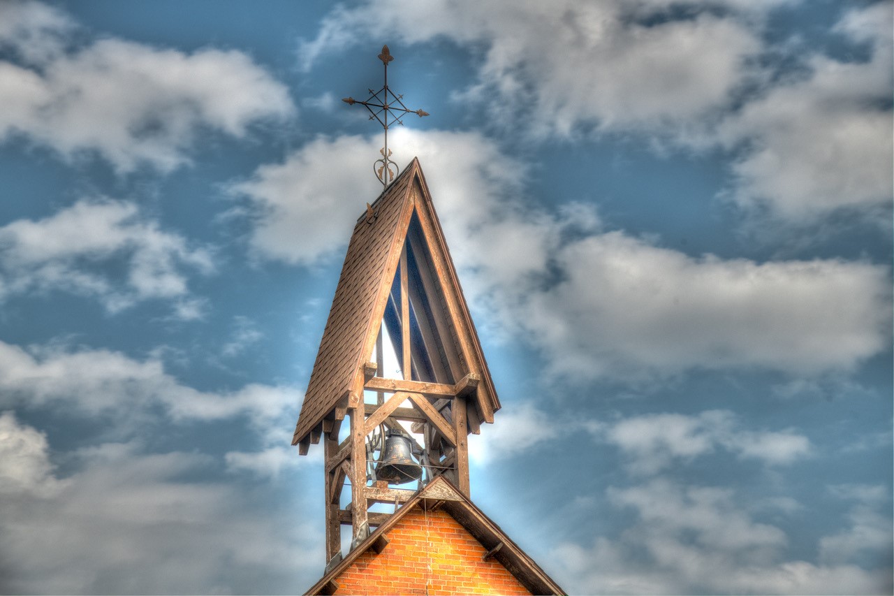 Bell tower in sunlight